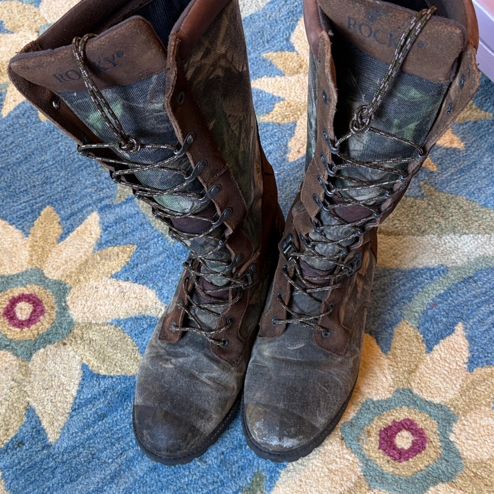 Rocky‎ Men's Camo and Brown Lace-Up Snake Boots